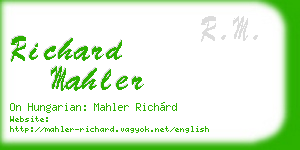 richard mahler business card