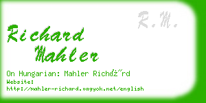 richard mahler business card